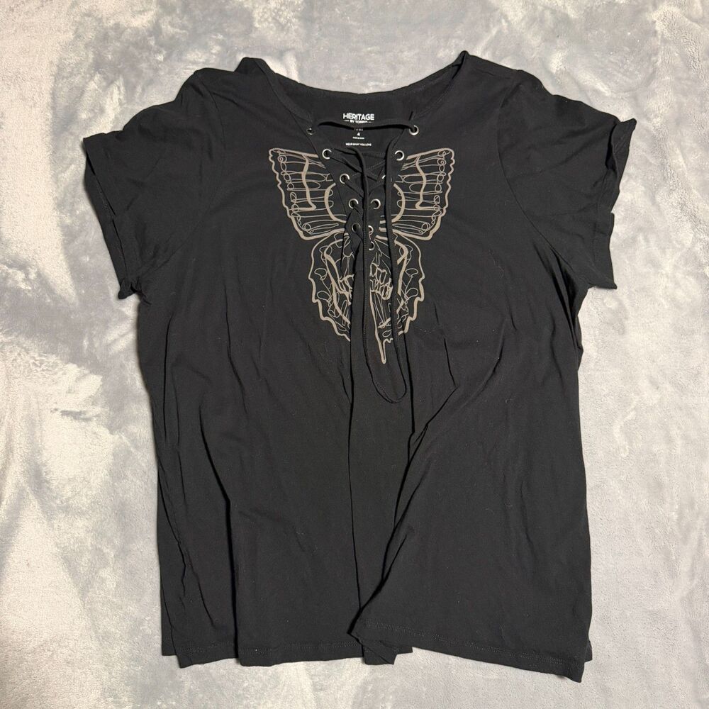 Torrid Lace Up Butterfly Tee